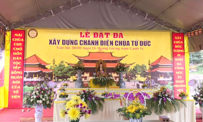 Lễ đặt đá xây dựng chánh diện chùa Từ Đức